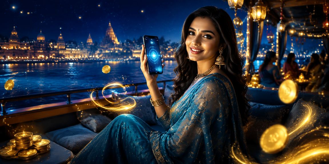 Indian woman using mobile casino application